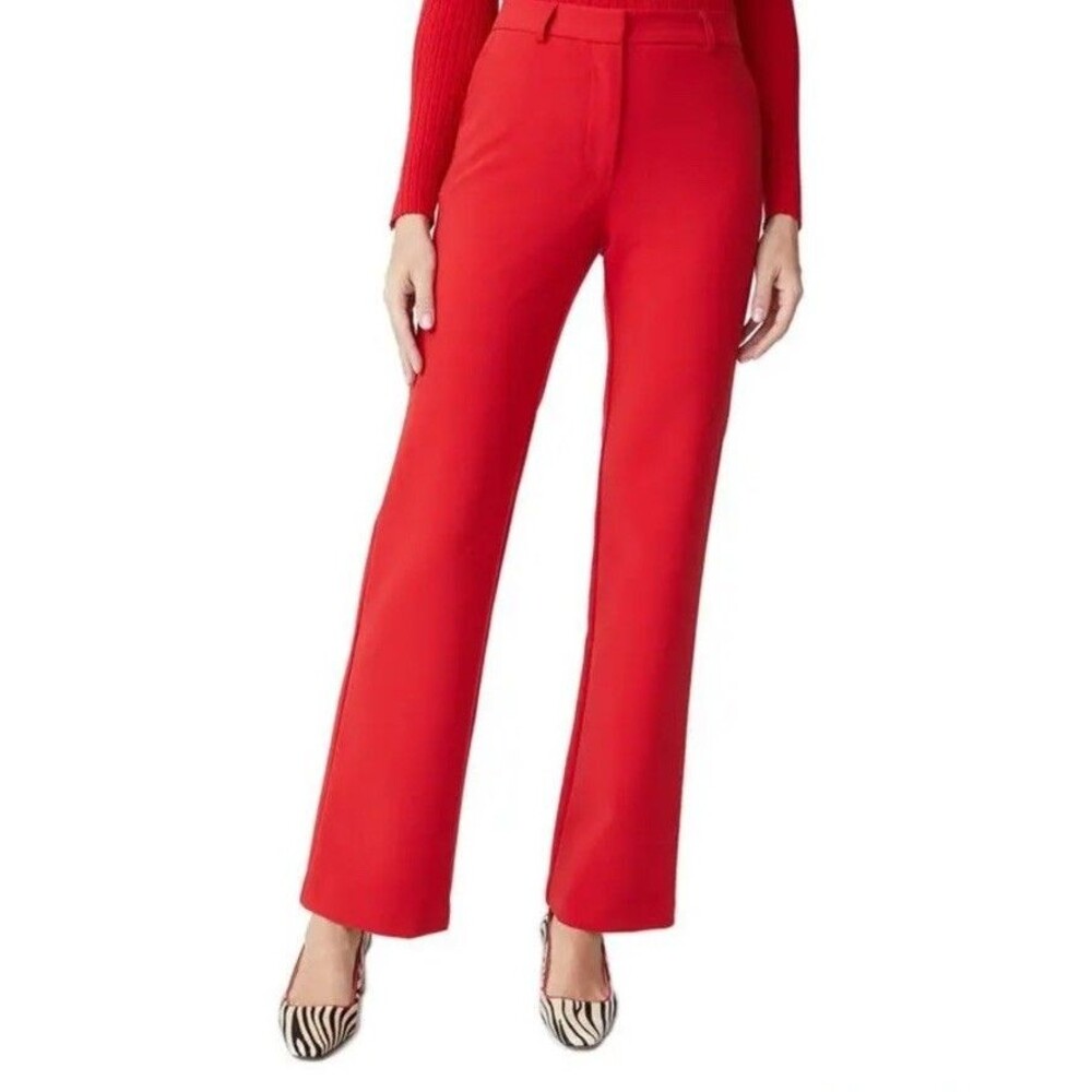 J McLaughlin Pants Womens Size 4 Straight Leg Red Coral Womens Business Casual